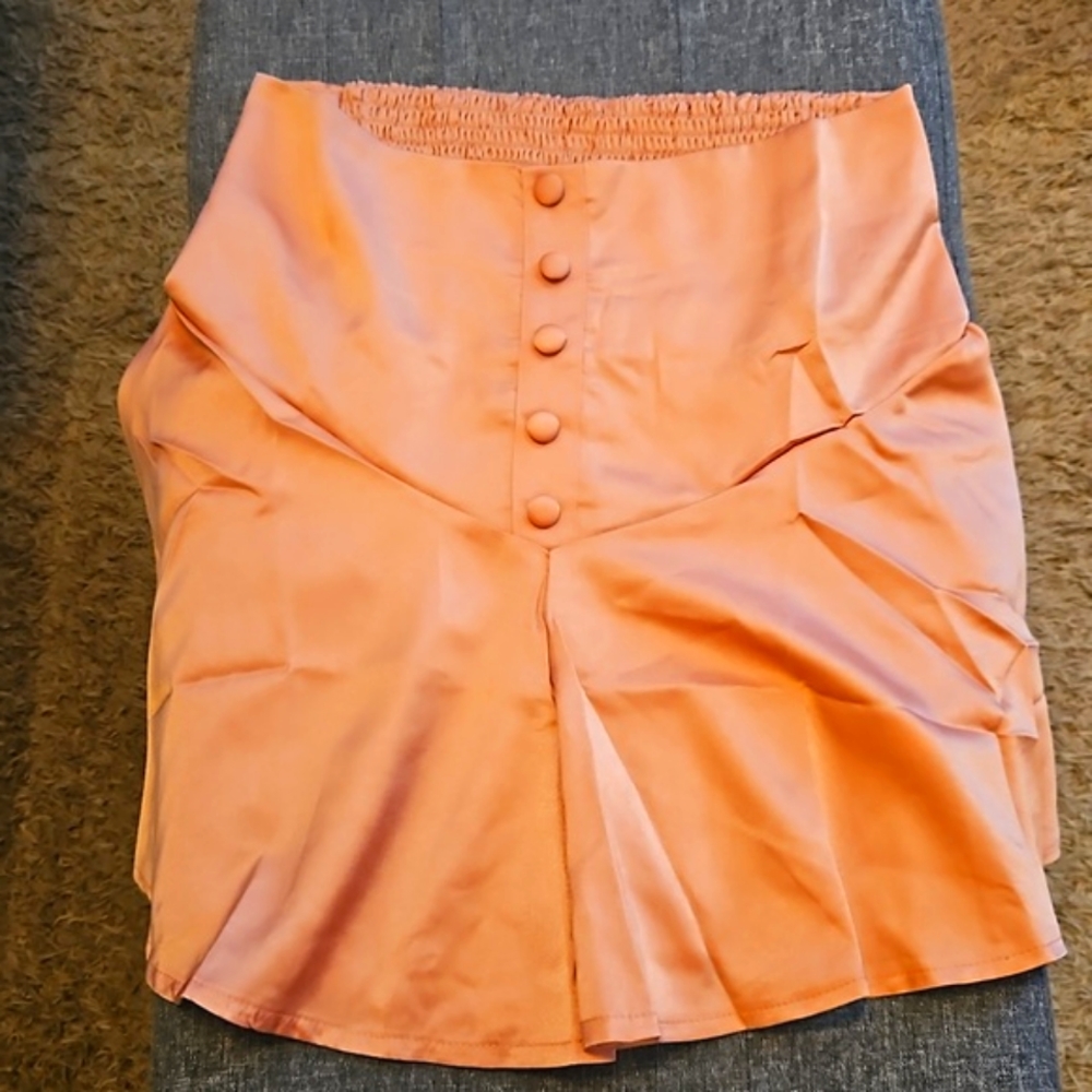 Lyaner Women's Casual High Waisted Buttoned Ruffle Wide Leg Shorts